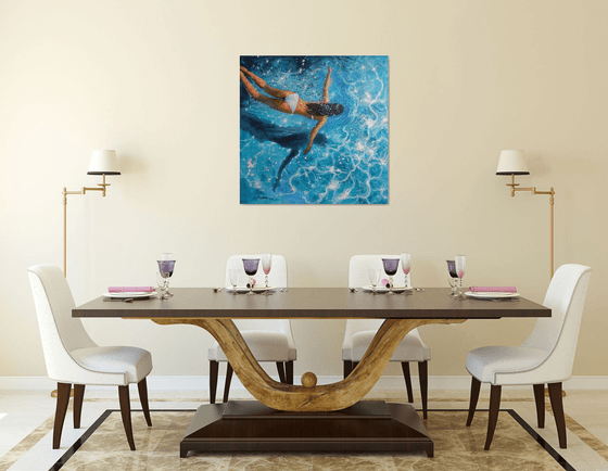 Girl swimming60(32x32 in)