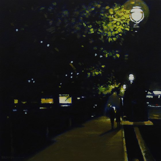 Embankment by night.