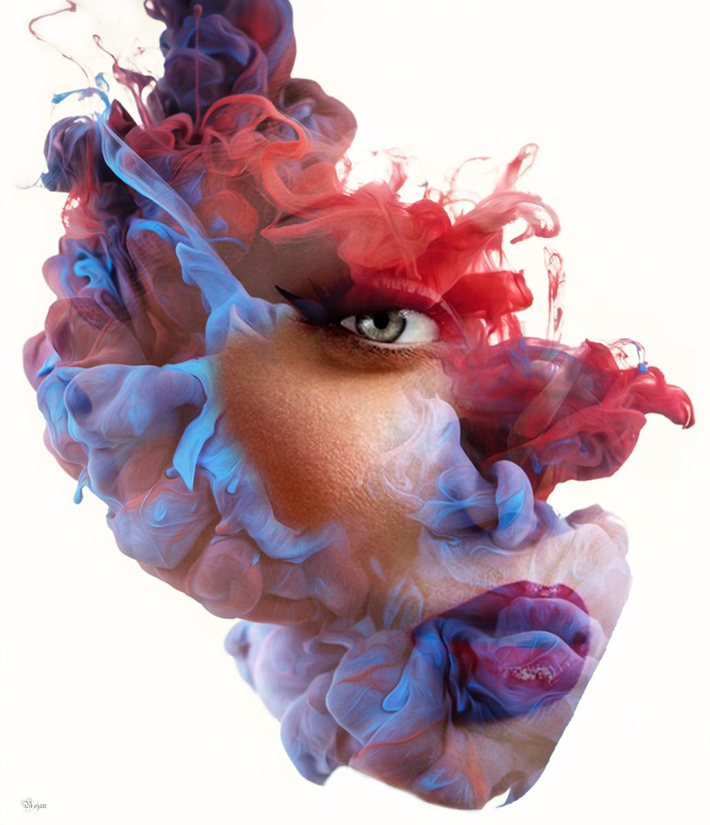 Illustrative Portrait Photograph By Bojan Jevtic, 37 X 43, Inside Outside, Original Artwork