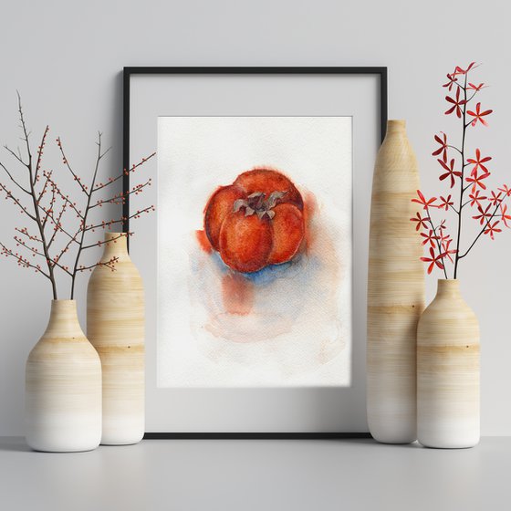 Watercolor persimmon