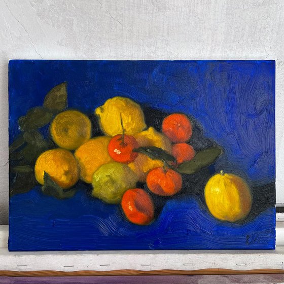 Still life with lemons and tangerines