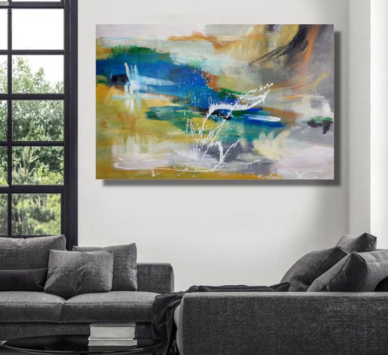 large paintings for living room/extra large painting/abstract Wall Art/original painting/painting on canvas 120x80-title-c816