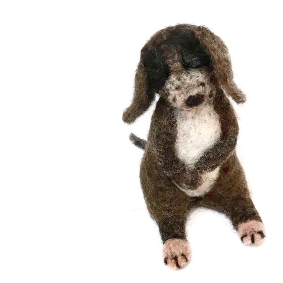 Bifidus dog, felted wool dog