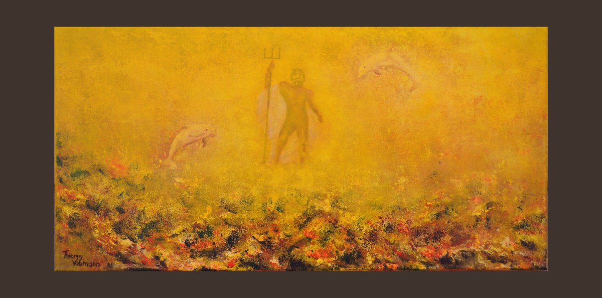 Impressionistic Landscape Acrylic Painting By Thierry Vobmann. Abstract ., 24 X 12", The Secret Of The Seas, Original Artwork