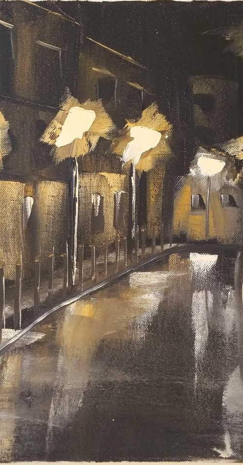 Rainy Night in Old City by Dmitry Fedorov