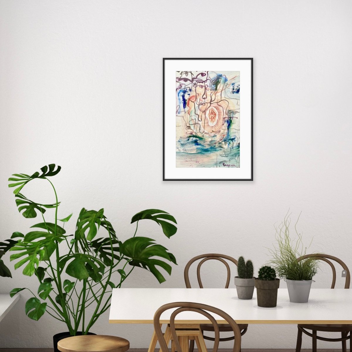 Abstract Oil Painting By Mari Skakun, 16 X 24", Portrait ?2, Original Artwork