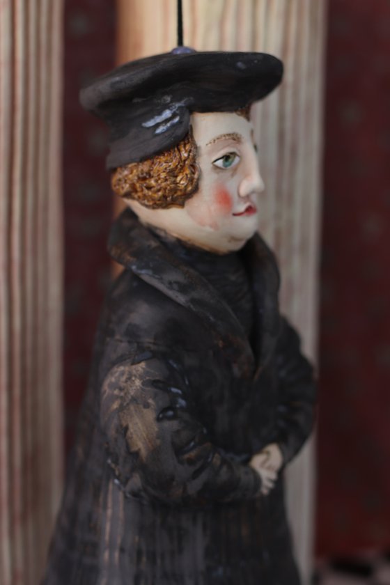 Radical reforming preacher. Martin Luther.  Ceramic sculpture by Elya Yalonetski