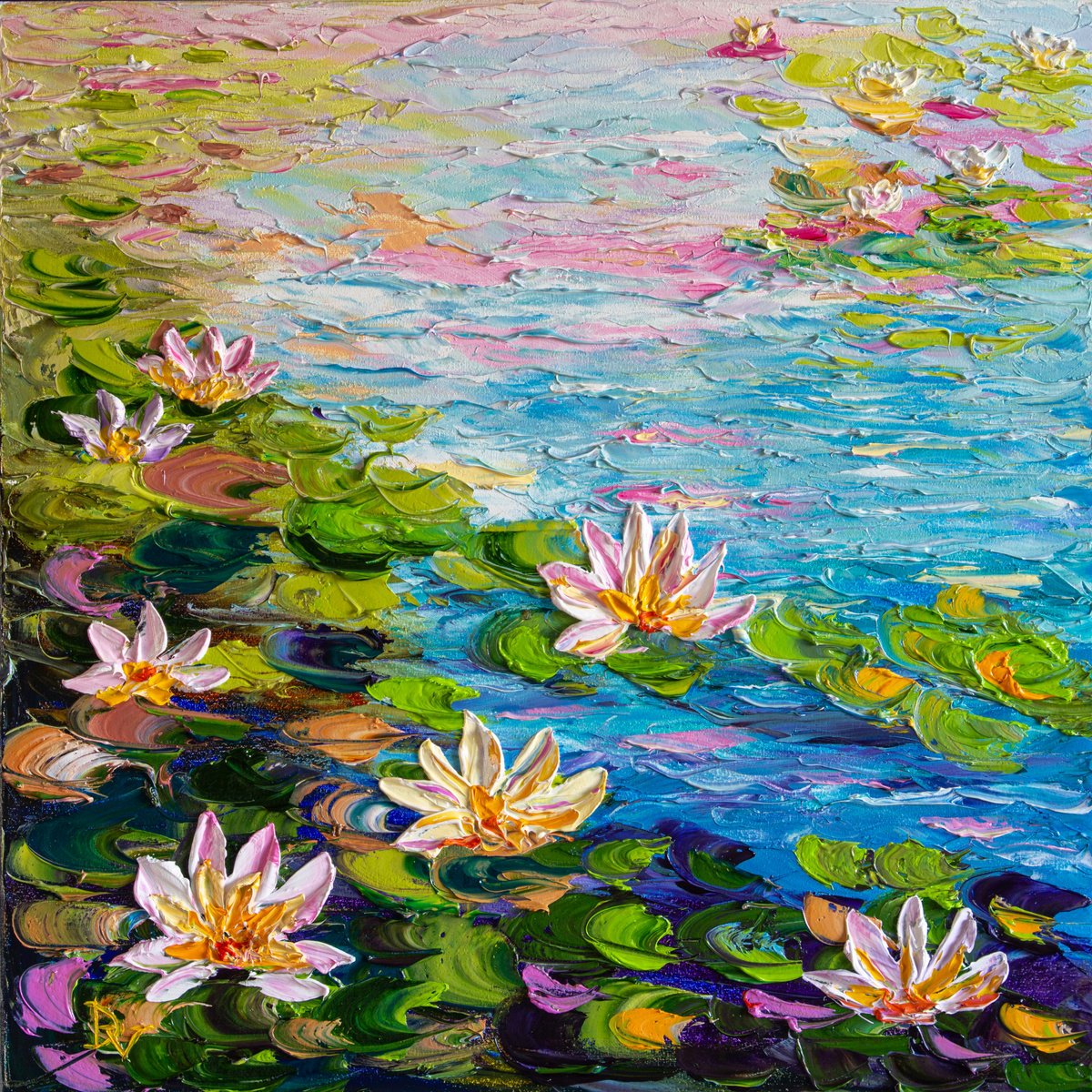 Impressionistic Botanical Oil Painting By Vladyslav Durniev, 20 X 20", Blooming Silence, Original Artwork