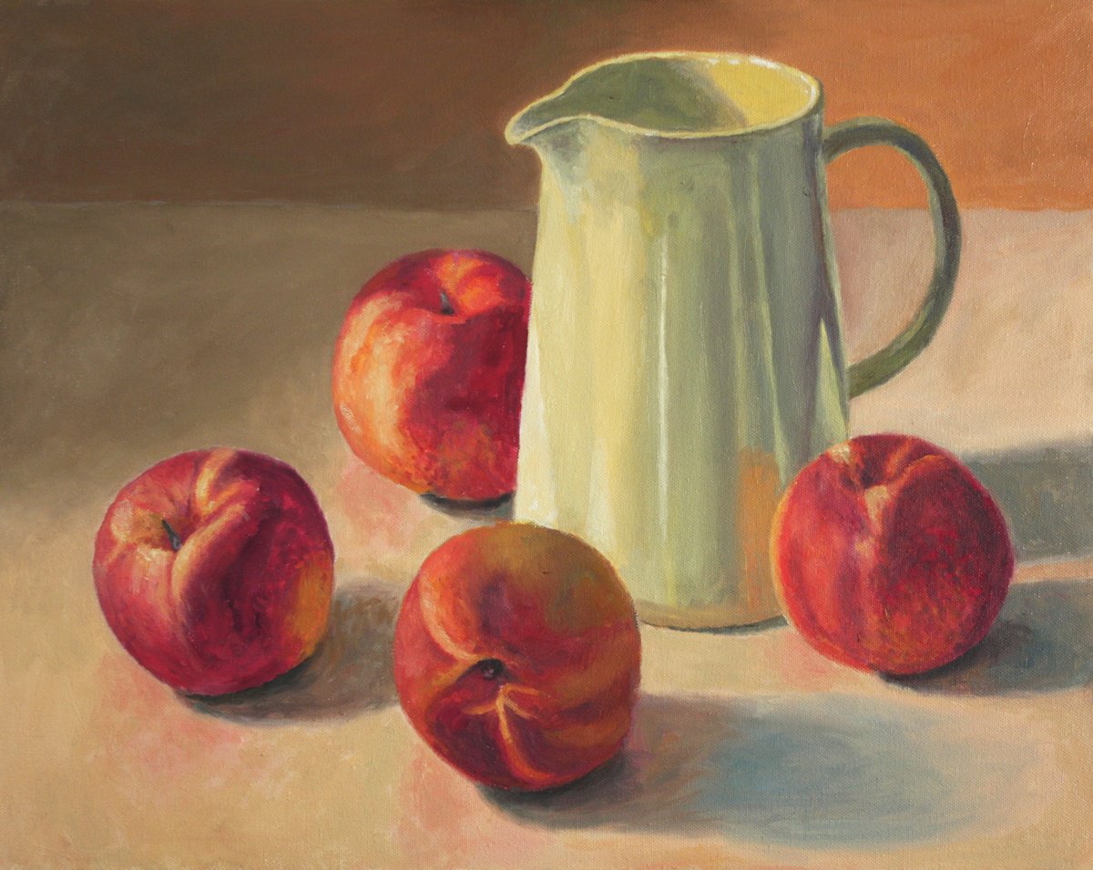 Nectarines and Pitcher by Douglas Newton
