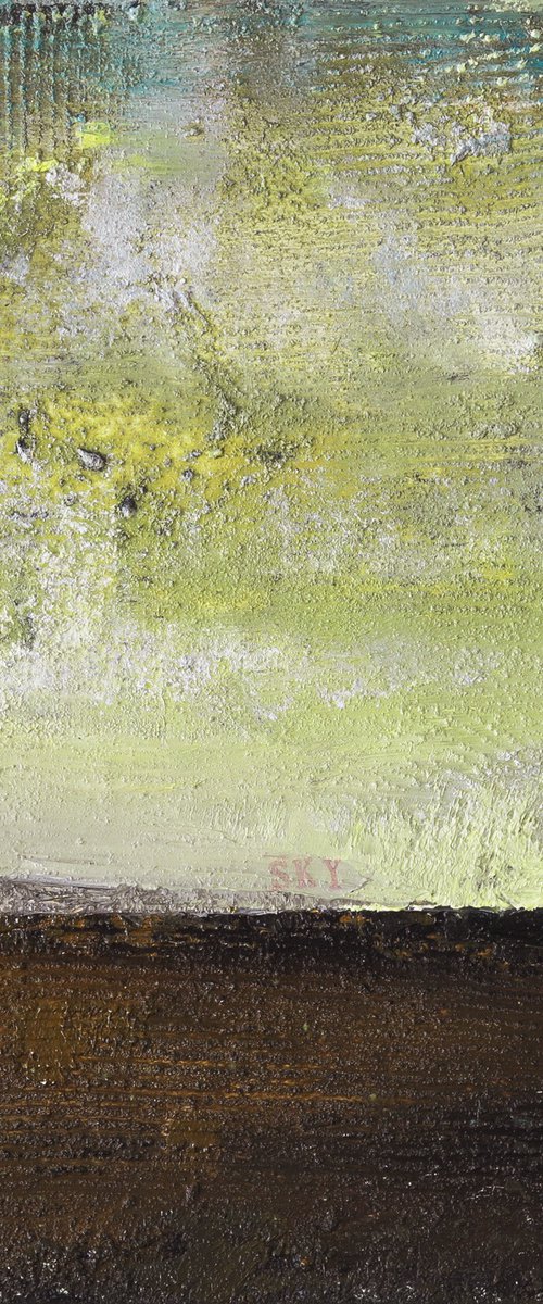 Yellow Sky 12x12" Wabi-Sabi 30x30cm Abstract Contemporary by Bo Kravchenko by Bo Kravchenko