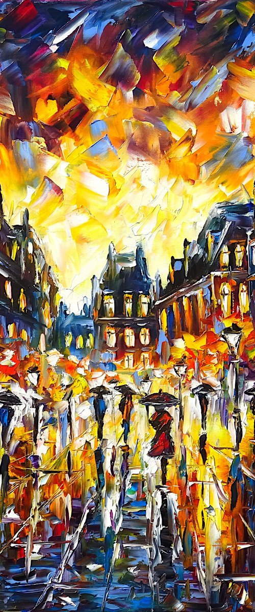 City in the Evening Rain by Mirek Kuzniar