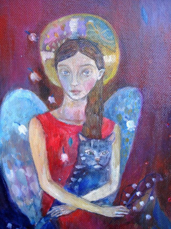Angel with cat