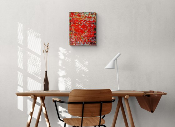 50x40 cm  Red Abstract Painting Original Oil Painting Canvas Art