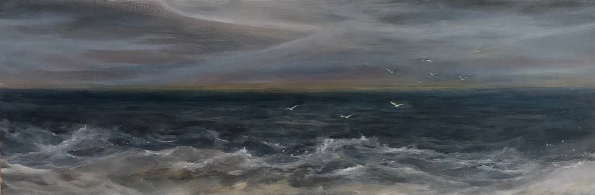 Impressionistic Landscape Acrylic Painting By Tamara Bettencourt, 24 X 8", Your