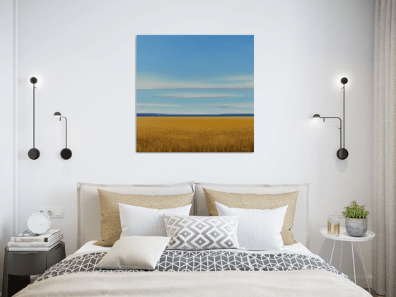 Golden Summer Field - Blue Sky Landscape