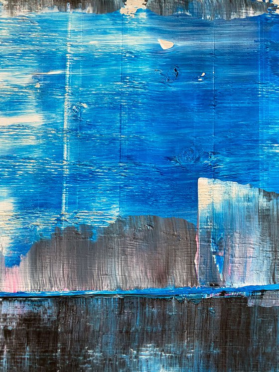 "To Trauma, With Love" - FREE USA SHIPPING - Original PMS Abstract Acrylic Painting On Reclaimed Wood - 48" x 20"