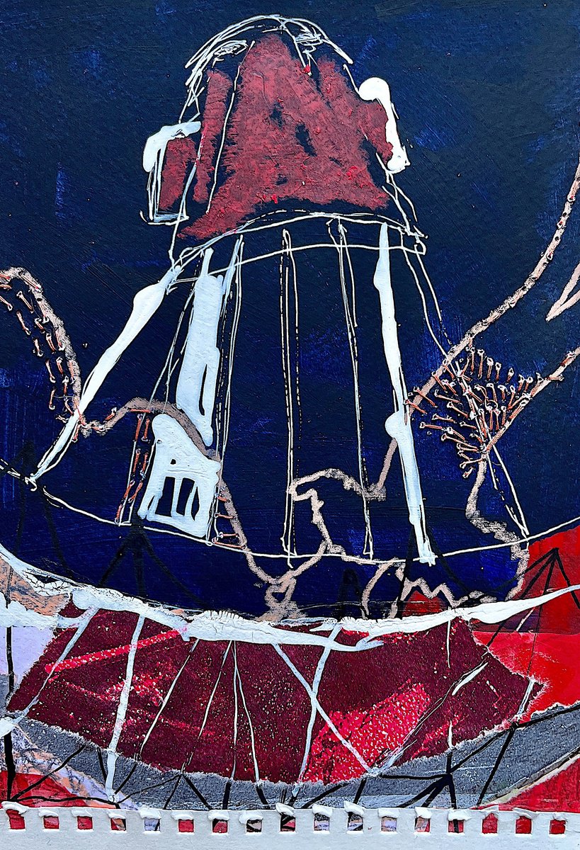 Organic Abstract Acrylic Painting By Marita Tobner, 6 X 8", Ahoi Ii, Original Artwork