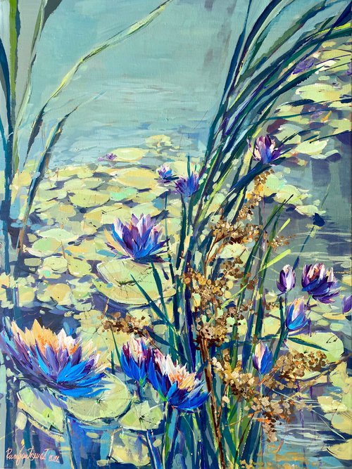 Flowering Water Lillies by Irina Rumyantseva
