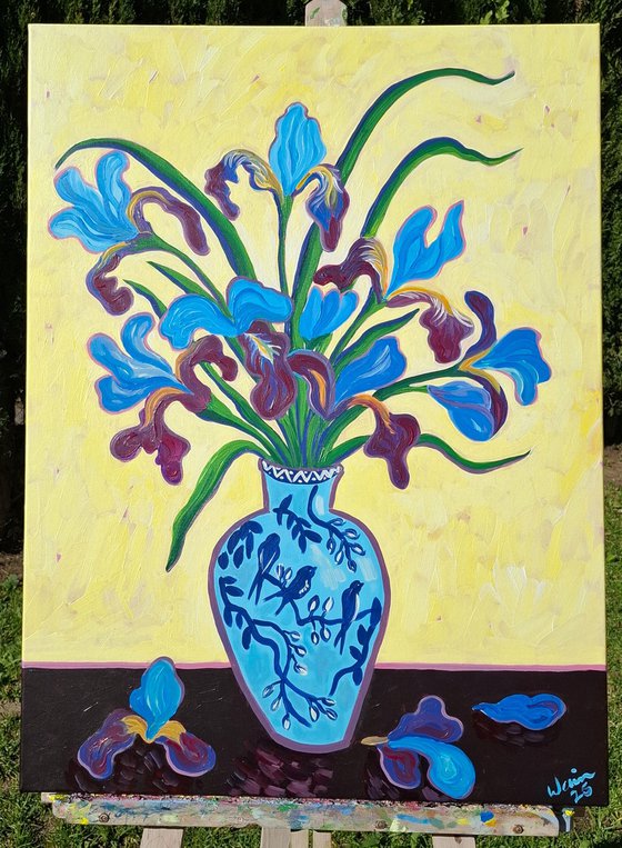 Irises in a Chinese Vase 8