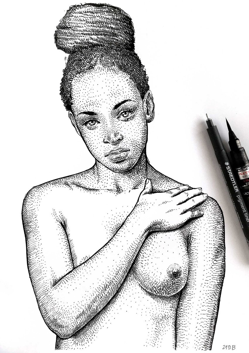 Portrait Ink Drawing By Dario Moschetta, 8 X 11, Portrait 219B.2020, Original Artwork