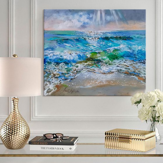 Sea oil painting, Seascape canvas art