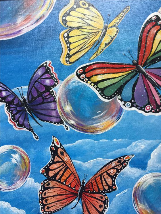 Flying free (bubbles and butterflies)