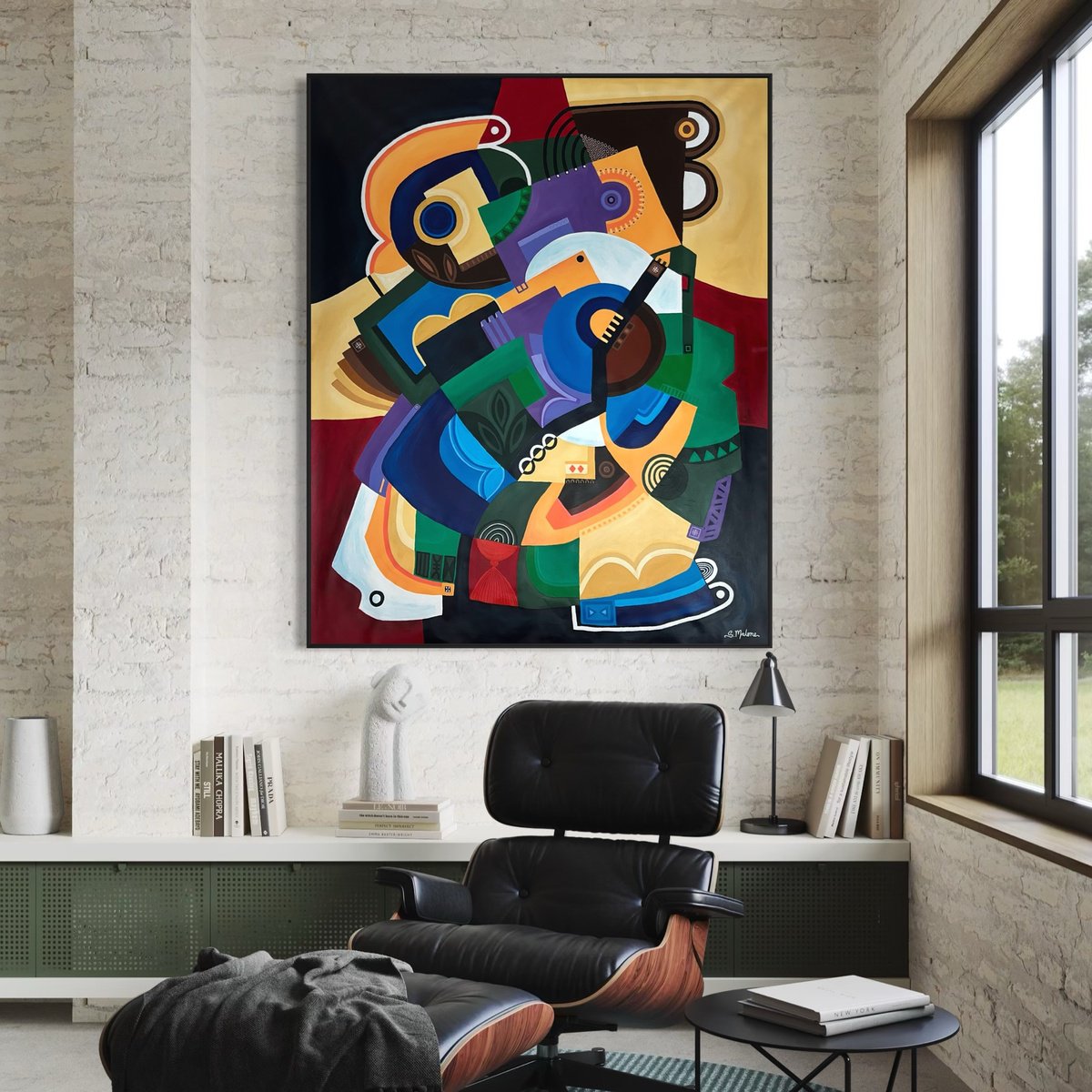 Abstract Acrylic Painting By Samantha Malone, 51 X 63", Assembling The Unknown, Original Artwork