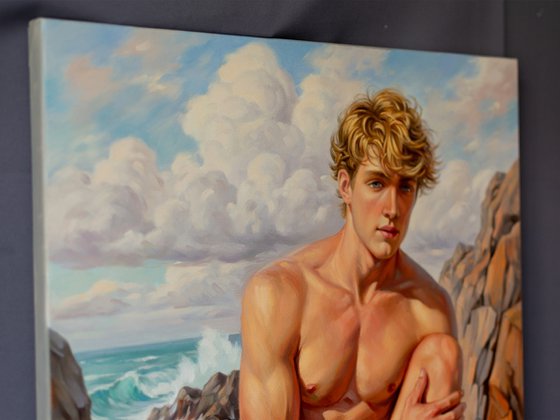 ROMANTIC MOOD (NUDE MAN ON THE BEACH)