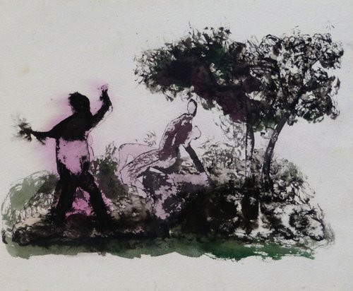Holiday, ink on paper 24x32 cm by Frederic Belaubre