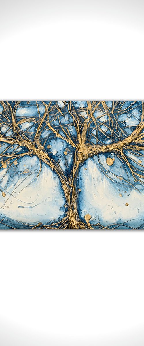 Azure Antique Gold Landscape by Carol Wood