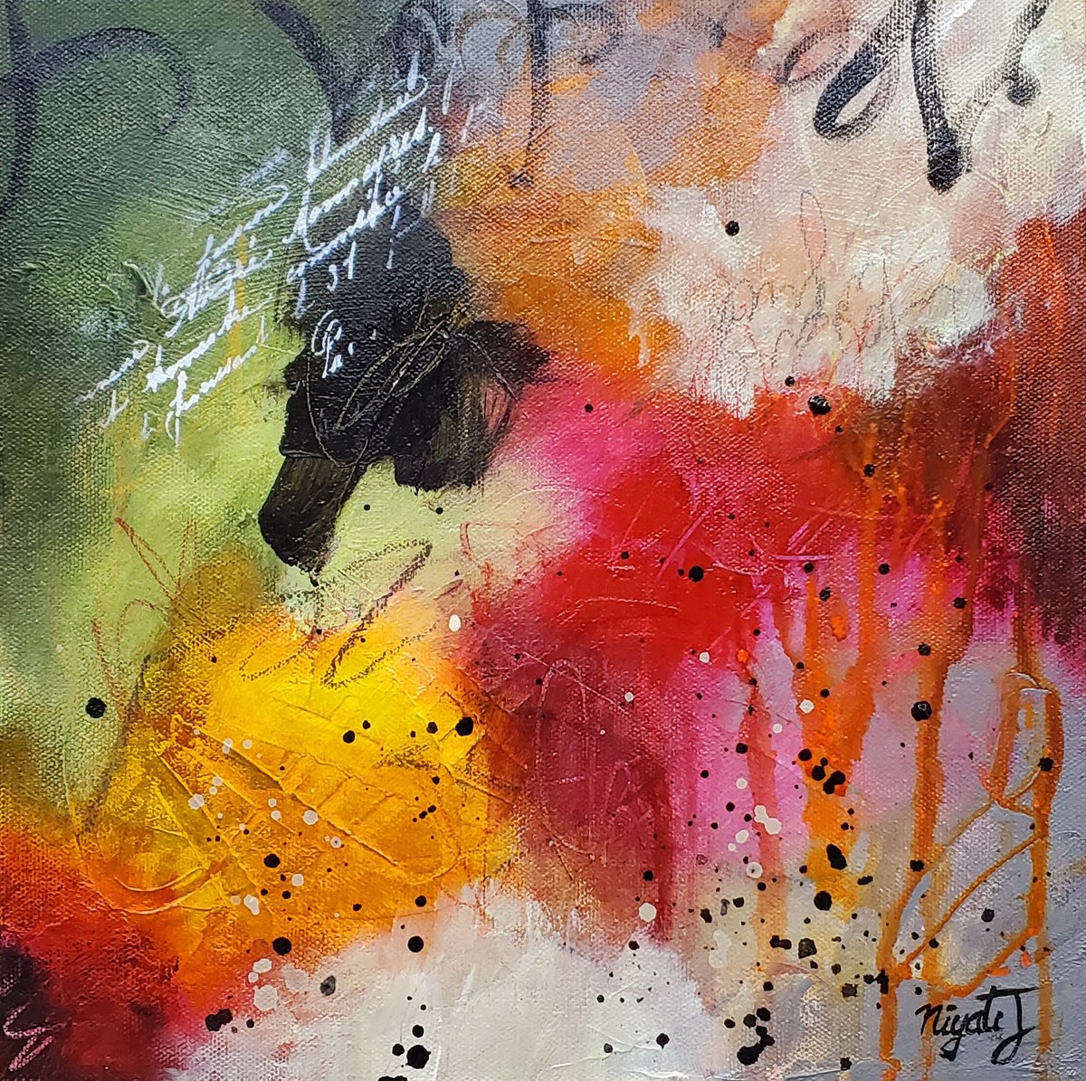 Abstract Acrylic Painting By Niyati Jiwani, 12 X 12", Horizon, Original Artwork