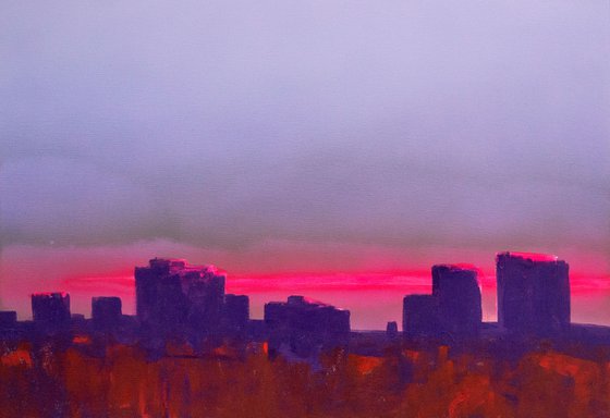 Blue cityscape
