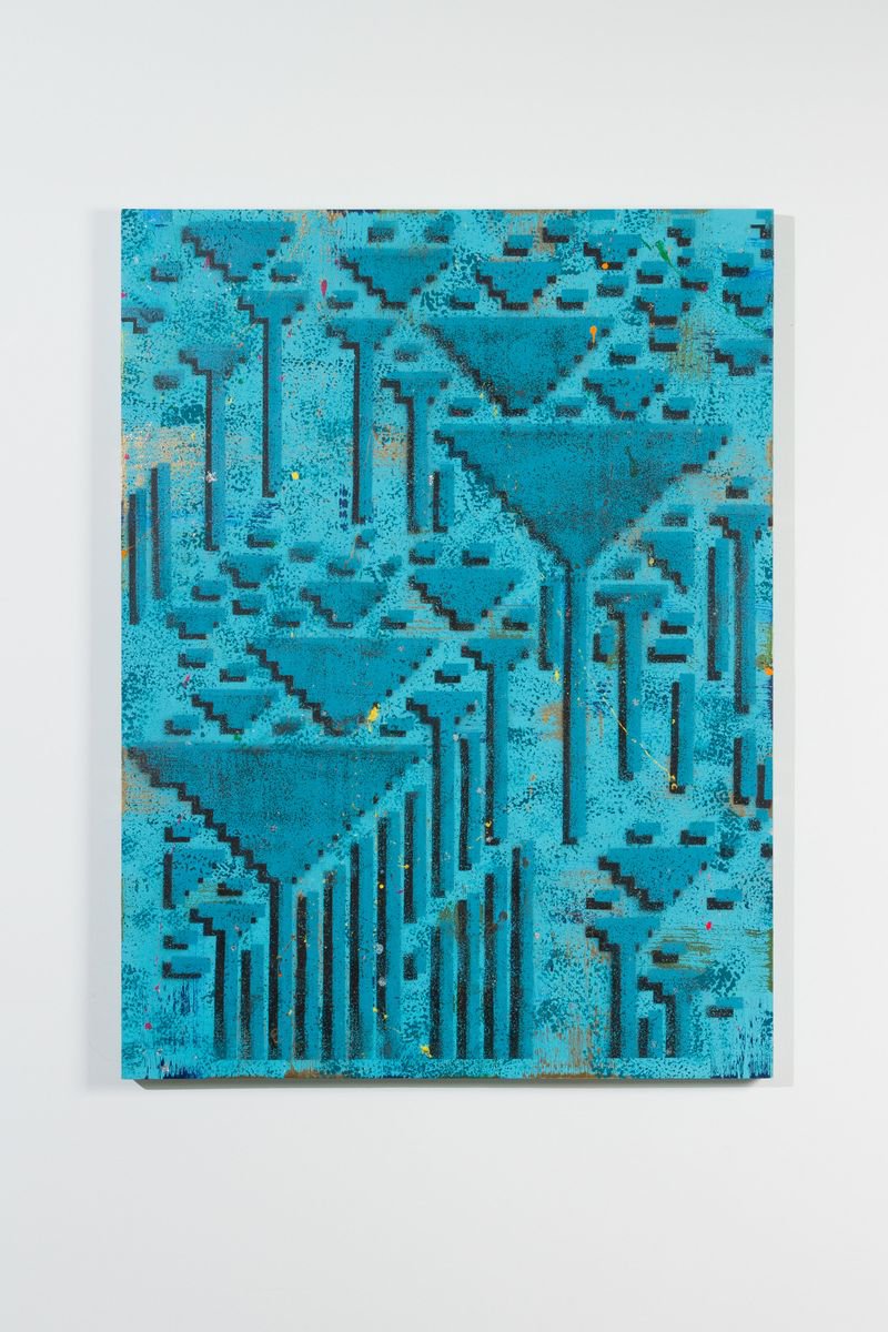 Turquoise Geo By Sarah Teasdale, 36 X 48, Artwork For Sale On Artfinder