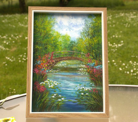 White lilies pond