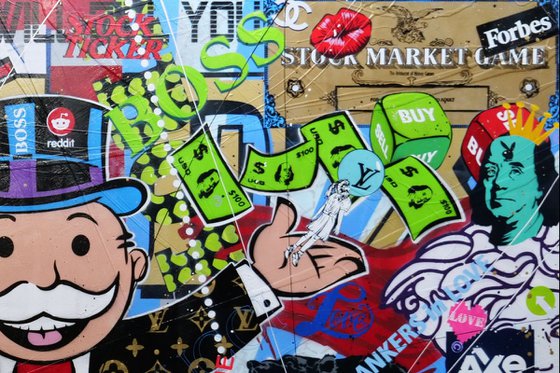 Monopoly Stock Picker 250cm x 150cm Textured Urban Pop Art