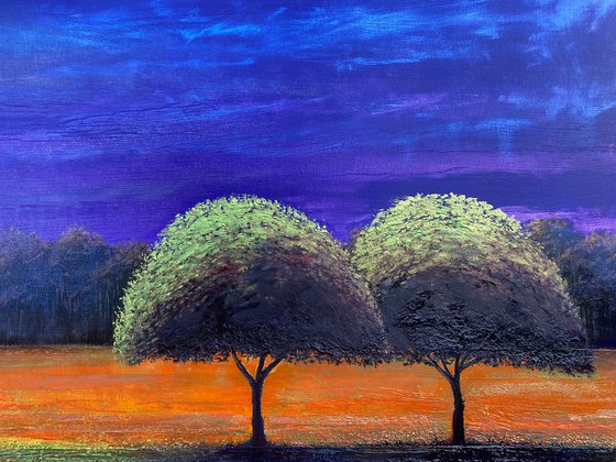 'Solaris Dreamfields XX' Surreal Landscape Oil Painting