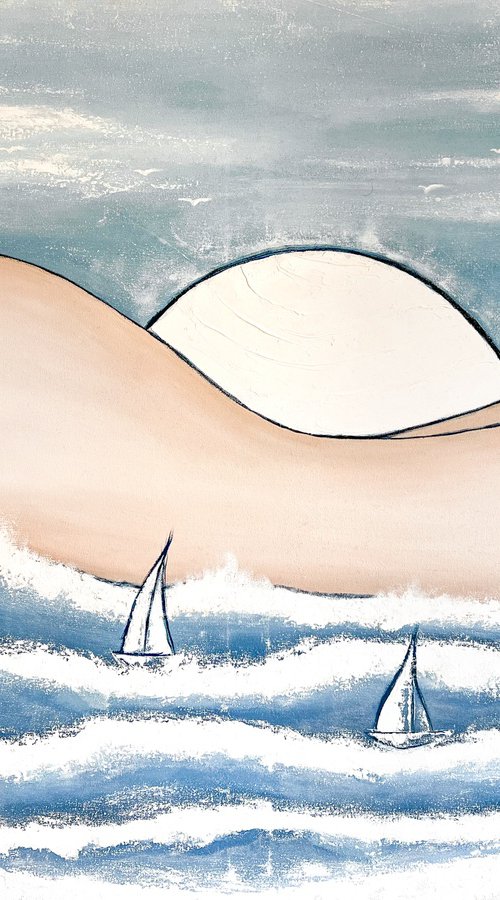 The Woman and the Ocean’s Sunrise by Kristina Mallen