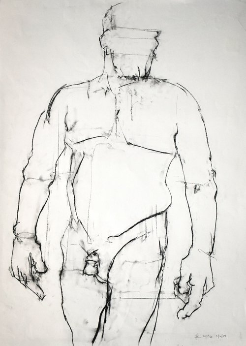 Study of a male Nude - Life Drawing No 641 by Ian McKay