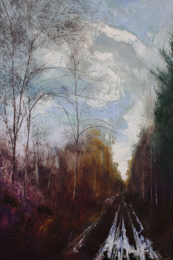 Standing on the edge of Gallows Wood (Large Painting)