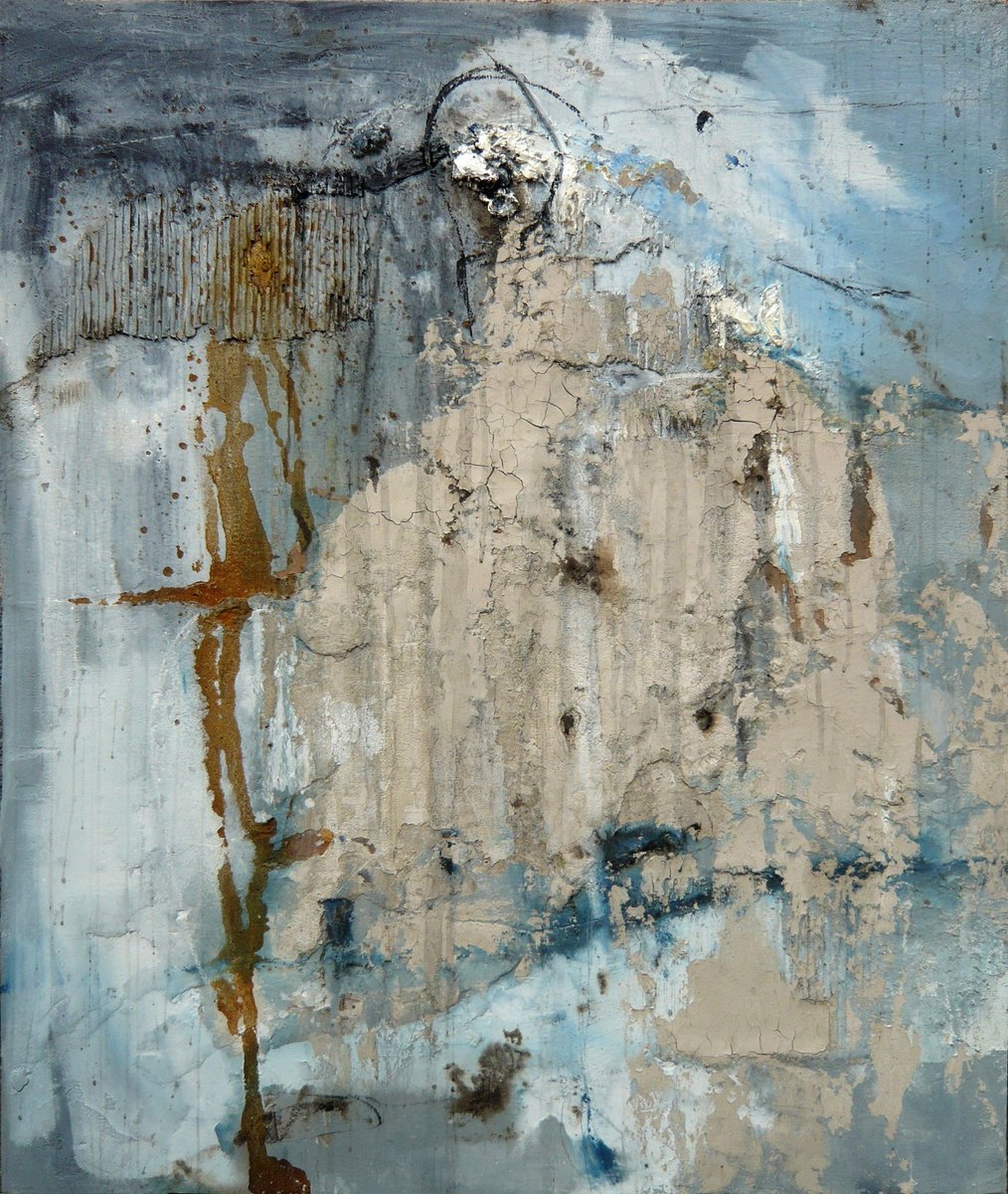 Expressive Abstract Painting By Jaroslaw Broitman, 39 X 47, Untitled 95. 2015, Original Artwork