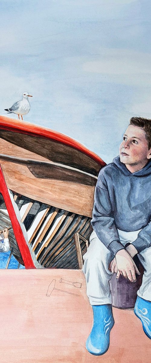 Seagull and boy by Andromachi Giannopoulou