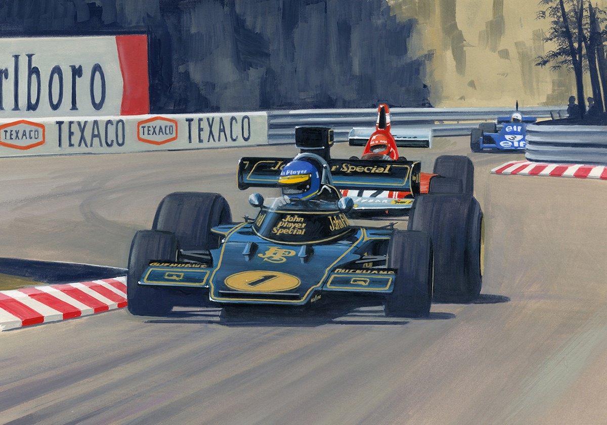 Transport Painting By Martin Tomlinson, 23 X 18", Peterson - Monaco Gp 1974, Original Artwork