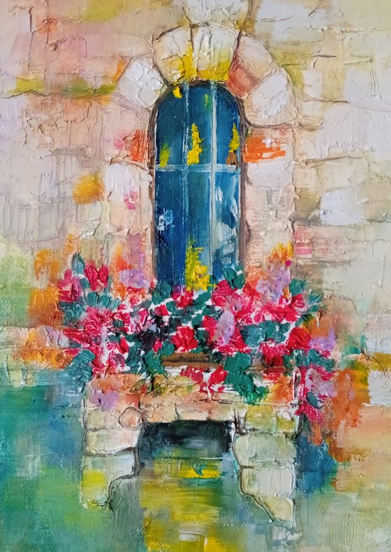 Window(24x30cm, oil painting, ready to hang)