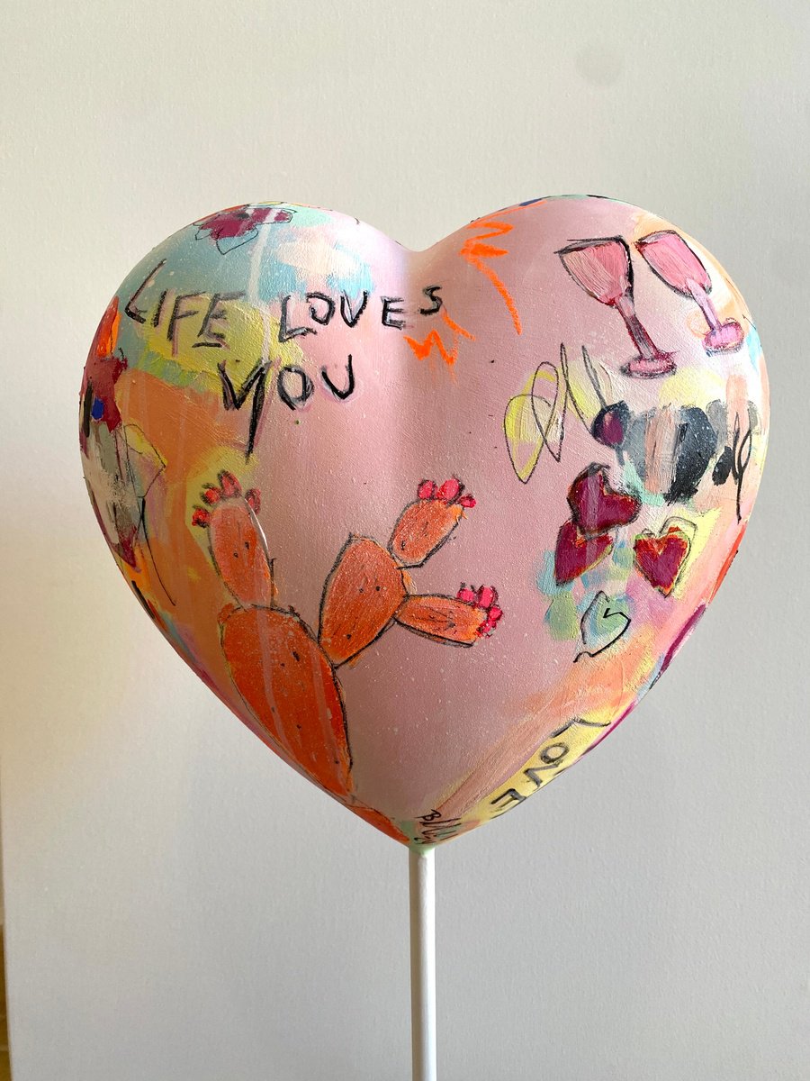 Expressive Landscape Sculpture By Bea Schubert, 12 X 23, Life Loves You No.14, Original Artwork