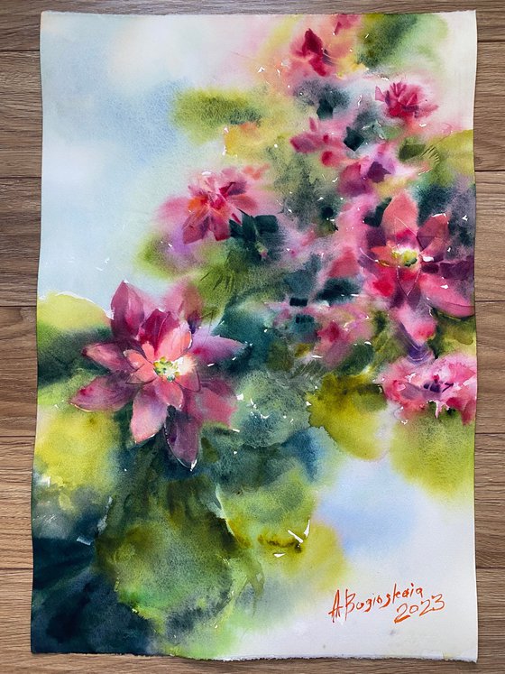 Kalanchoe - floral watercolor