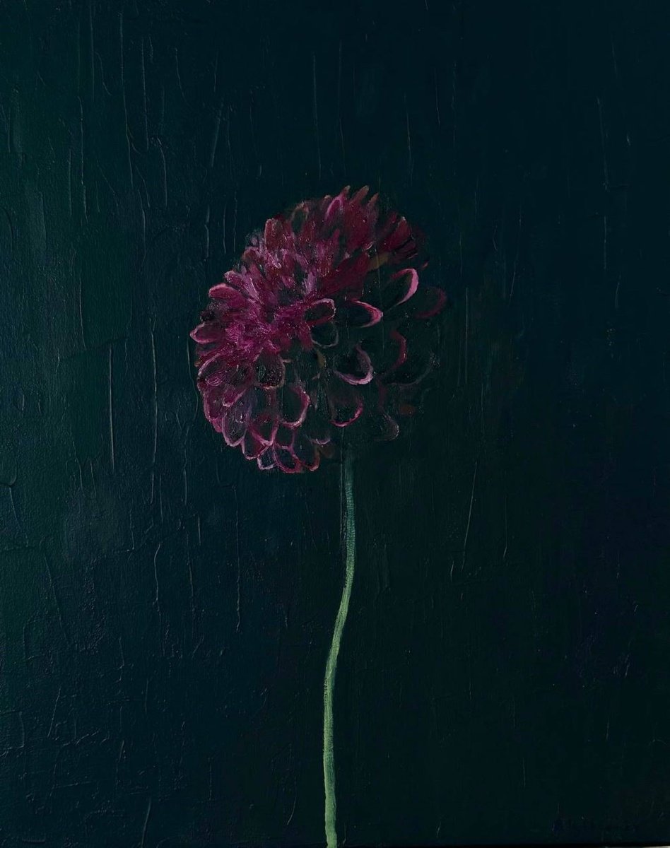 Photorealistic Botanical Oil Painting By Bohdan Vykhrenko, 16 X 20, In The Dark, Original Artwork