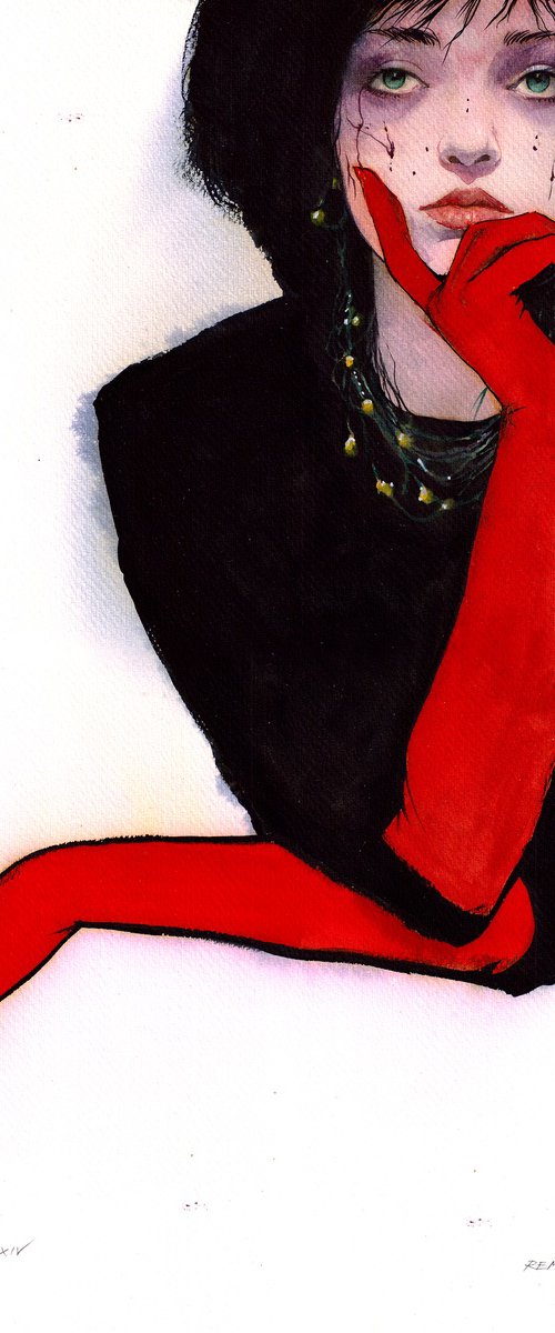 Girl with Red Gloves by REME Jr.