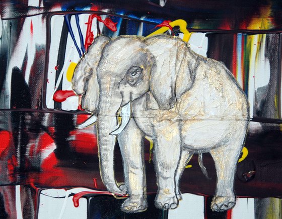 Abstract Elephant in motion 2