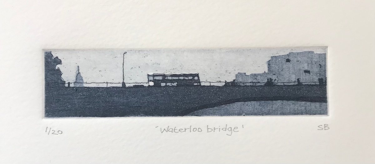 Cityscapes Etchings & Engravings By Stephen Brook, 9 X 6", Waterloo Bridge., Original Artwork