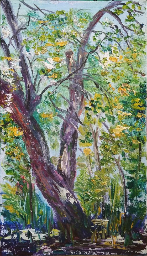 Three in the Garden Plein Air Painting